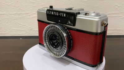 ▶️ MINT OLYMPUS PEN EE-3 Dark red Half Frame 35mm Film Camera