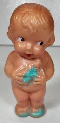 Vintage Irwin Naked Girl with Doll Squeaky Toy