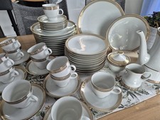 Mitterteich Bavaria, Goldrand, Porzellanservice, 12 Personen, 51 Teilig, Vintage