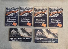 SIX VINTAGE ADVERTISING OLYMPIAN HIAWATHAS MILWAUKEE ROAD TRAIN POCKET NOTE PADS