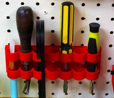 Screwdriver  Small Tool Red Holder for Pegboard or Wall Mount
