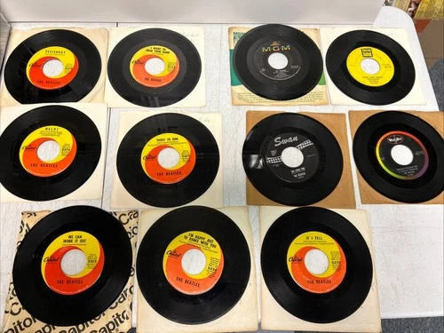 Beatles Lot Of 18 Vinyl 45 RPM Records! Vee Jay, Swan, McCartney/Harrison/Lennon
