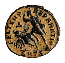 Spearing Fallen Horseman Scene Constantius II (337-361). Æ Roman Cojn SMTS