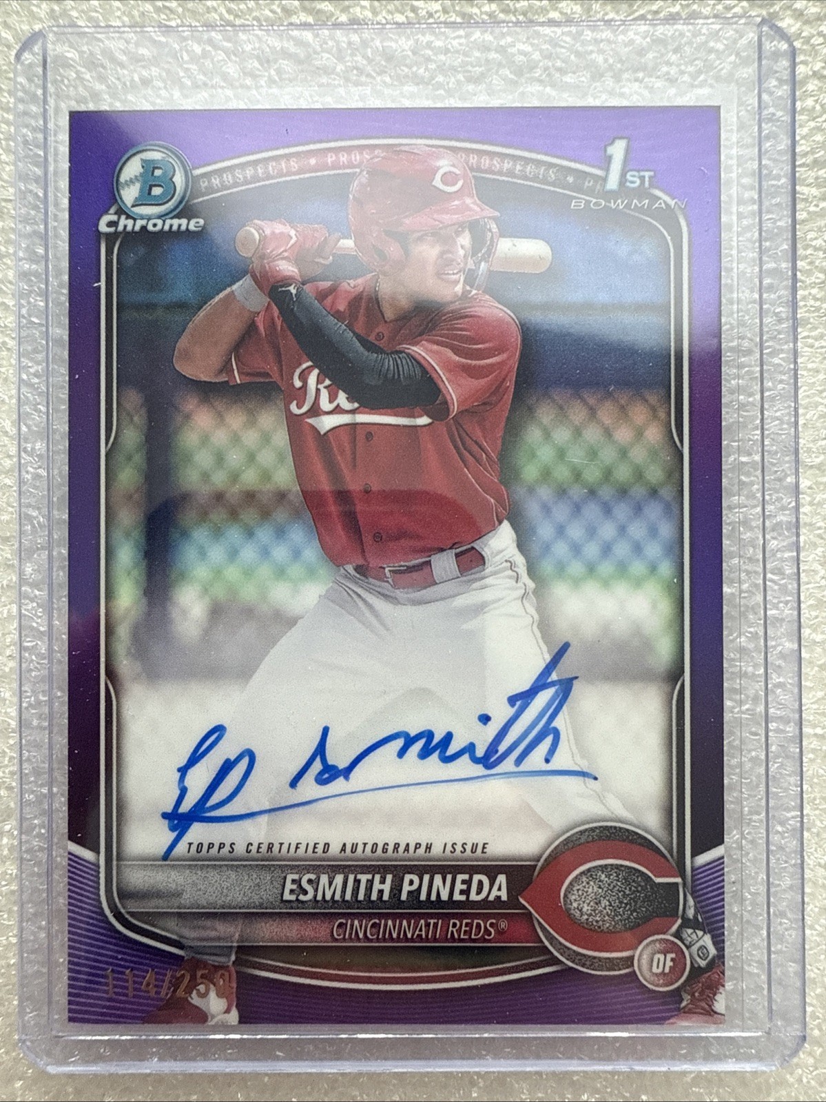 2025 Bowman Chrome Prospect Auto Esmith Pineda 1st Purple Refractor /250 CPA-ep