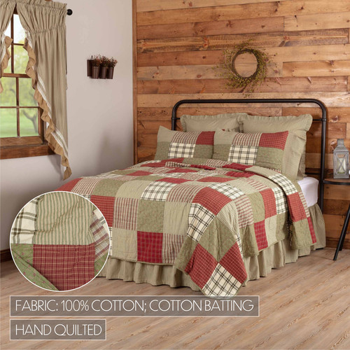 Bauernhaus Queen Quilt rot Patchwork Prärie Winde Schlafzimmer Dekor VHC Marken - Bild 6 von 6