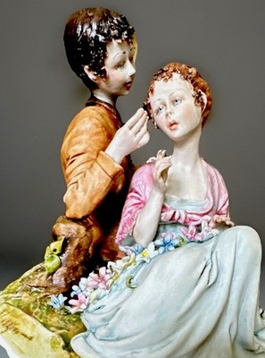 Vintage Capodimonte Italian Porcelain Figurine - Courting Couple