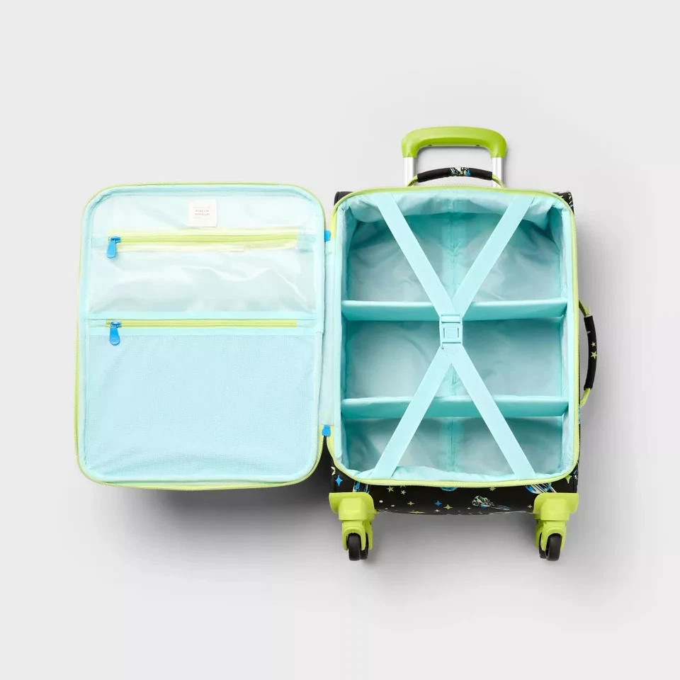 CAT & JACK KIDS' SOFTSIDE CARRY ON SPINNER SUITCASE - SPACE