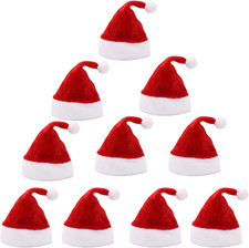 Mini Santa Hat 10Pcs Tiny Santa Hats for Crafts Christmas Decor Wine Bottles Cov