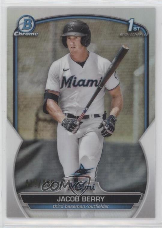 2023 Bowman Chrome Prospects Refractor 411/499 Jacob Berry #BCP-108 04mf
