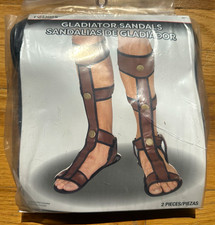 Gladiator Sandals, Brown/Black, One Size, 2-Piece Set, Halloween Costume Sandal