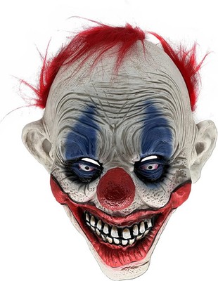 Creepy Evil Scary Halloween Clown Mask Latex Evil JESTER CLOWN