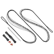 Ricambio Corda Arco con 2 Punti Nock Protezioni Dita per AMO 54", Nero
