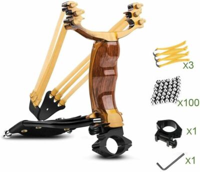 Professional High Velocity Catapult Wrist Rocket Hunting Slingshot +Rubber Band