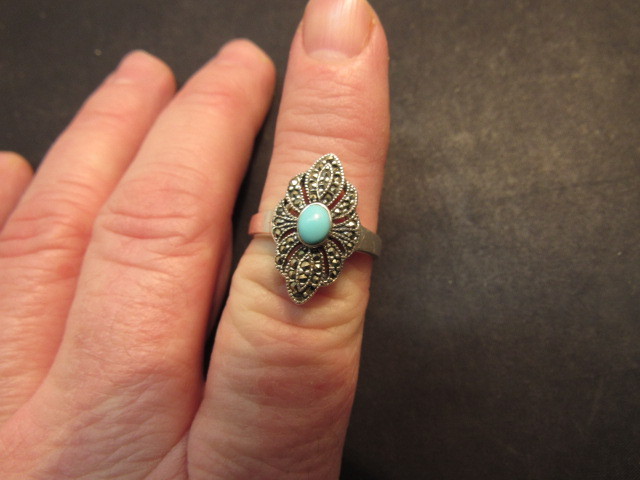 sterling silver Marcasite ring - image 1