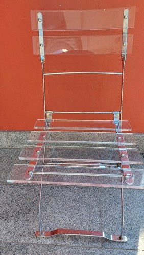 4 Gartenstühle (Rarität aus Plexiglas und Metall) - Klappstühle - Biergartenstil - Bild 3 von 6