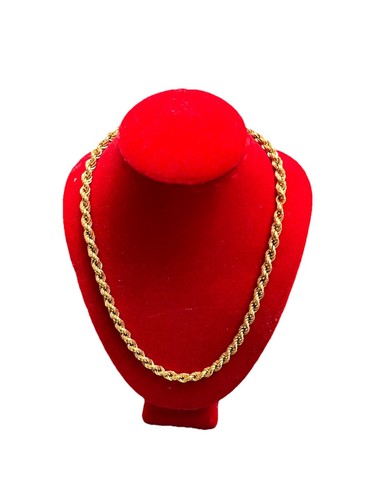 Mens Womens 18k 11.6 Grams Yellow Gold Necklace 5mm Rope Chain 16” - Picture 3 of 7