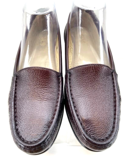 SAS Simplify Tripad Comfort Burgundy Leather moc Loafer Shoes Women's 7 W wide - Picture 2 of 8