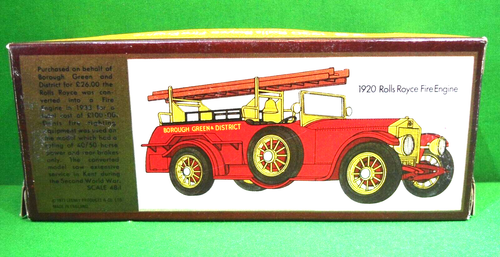 Vintage 1970s Matchbox MOY 1920 Rolls Royce Fire Engine Borough Green Mint Boxed - Bild 7 von 7