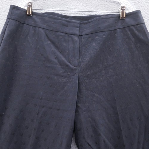 Talbots Womens Slim Leg Jacquard Dress Pants 16 Petite Black Polka Tonal Dot - Picture 3 of 14