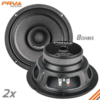 2x PRV Audio 8FR250 Full Range 8'' PRO Car Speakers Loudspeakers 8 Ohms 250 Watts
