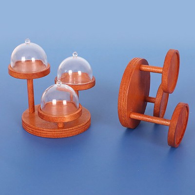 1:12 Dollhouse Miniature Mini Three-layer Tray Food Cover Decorative Rack Mo _cn