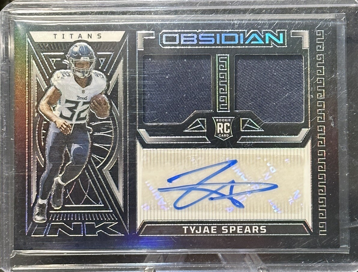 2023 Panini Obsidian Tyjae Spears AUTO Jersey RC SP #/199 Titans Rookie!