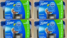 ZIPLOC Food Storage Meal Prep Containers Reusable for Kitchen 4oz-(4 pack W/32)