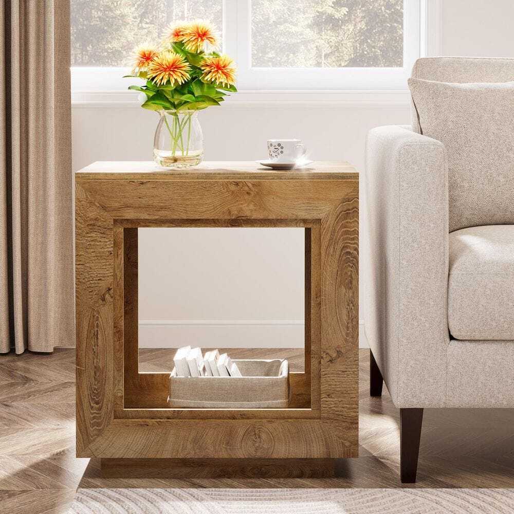 サイドテーブル・ナイトテーブル・ローテーブル teak fin side table  by alain van havre geometric side table– CiteNYC