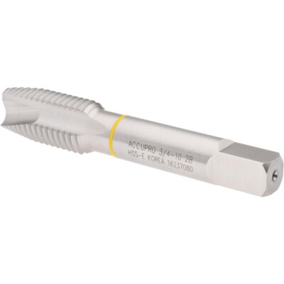 Spiral Point Tap: 3/4-10 3 Flutes, Plug Chamfer, 2B Class of Fit, HSS-E Vanadium