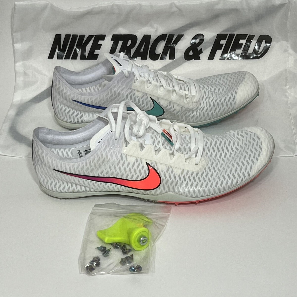 Nike Zoom Mamba 5 Track & Field Spikes White Ombre Men Size 