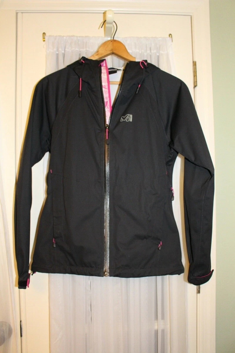 Millet Ladies M Black w Pink Accents Lightweight Running Hiking Stretch Jacket