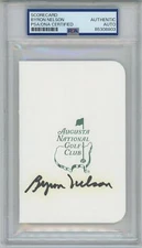 Byron Nelson Golf signed Masters Scorecard PSA/DNA auto Masters Champ d 06