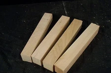 4 Piece Black Cherry Lathe Turning Spindle Blanks 1 1/4 Sq. x 8 1/2 Inch