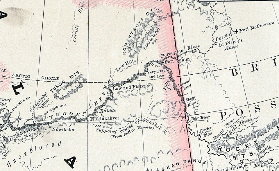 Mapa Hardesty 1883 Alaska Fort Wrangell Sitka Cooks Inlet Yukón River Canadá Postal Foto 4 de 4