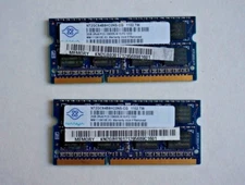 NANYA 4GB 2x2GB DDR3 PC3-10600S-9-10-F2.1333 1Rx8  Laptop Memory RAM 