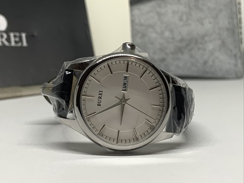 Burei S-3001L Women's Black Leather Strap Analog Dial Quartz Wrist Watch FRY76 - Picture 6 of 11