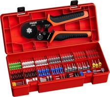 Ferrule Crimping Tool Kit Hex Ferrule Crimper Self-Adjusting Wire Ferrules 28-7 