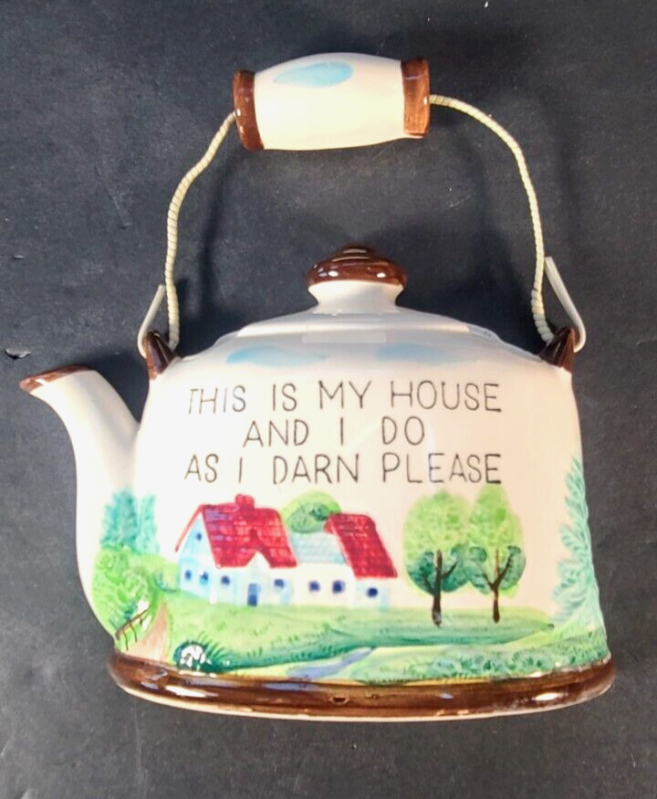 Vintage Norcrest Ceramic Tea Pot Wall Pocket Wall Hanging Planter