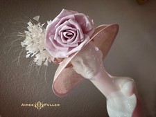 Aimee Fuller Kentucky Derby Hat Dusty Pink Rose Cream Del Mar Races Ascot Hat