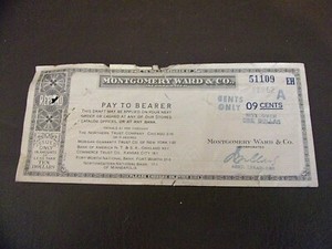 Montgomery Ward & Co. 1962 Vintage Refund Check
