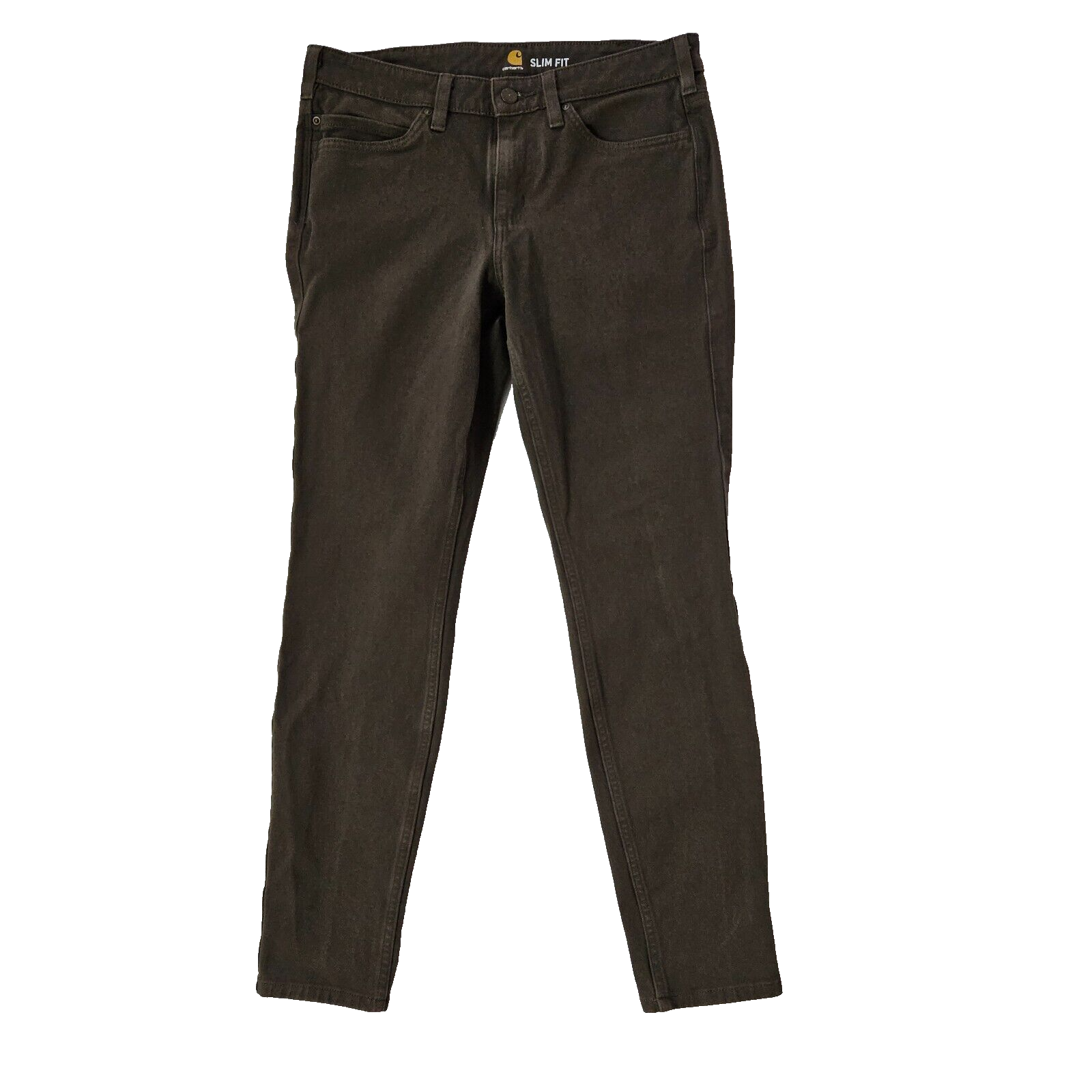 Carhartt slim fit womens jeans 5 pocket SZ 8 regular olive green