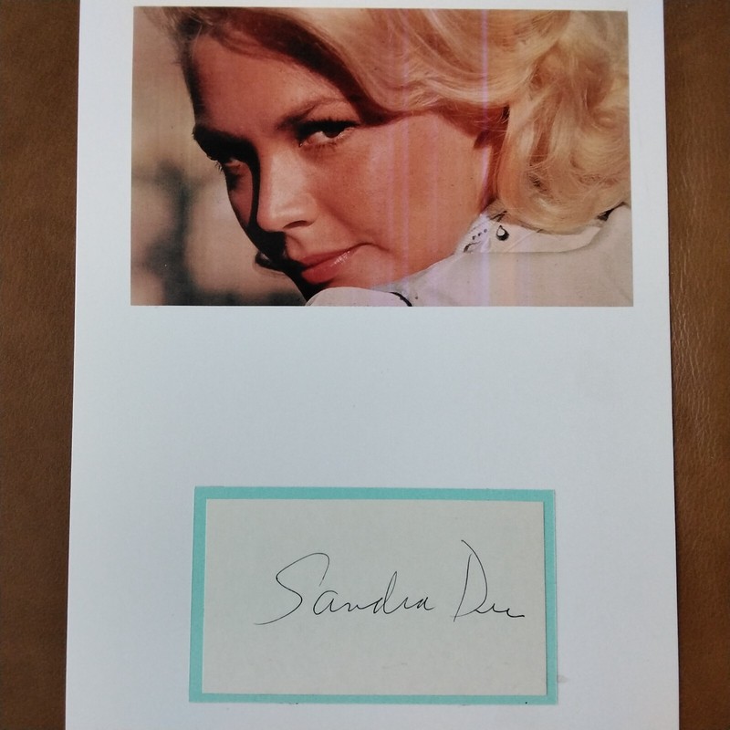 Sandra Dee SIGNED Card Photo Movie Actress Gidget Imitation of Life Summer Place