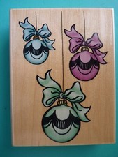 Hanging Ornament Trio, XL STAMPENDOUS Rubber Stamp
