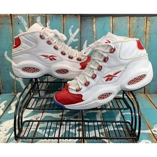 2016 Reebok Question Mid Answer Allen Iverson Pearlized Red Toe 79757 Size 8