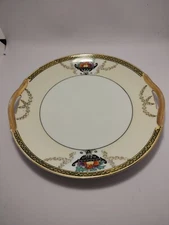 NORITAKE Vintage Japan Hand Painted Lusterware Platter Art Deco 
