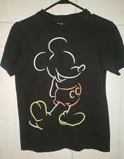 MICKEY MOUSE DISNEY black Cotton Logo T-shirt. Youth L