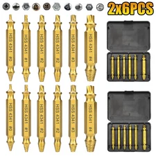12PC Damaged Screw Extractor Set Easy Out Broken Drill Bit Remover Kit Speed Out