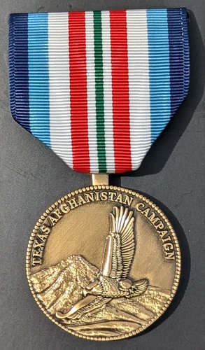 Texas Afghanistan Campaign Medal - Discontinued Medal - Super Rare- Moiré Ribbon