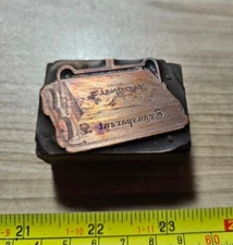 Vintage Letterpress Printing Block National's Roller Bearing Vacuum Advertising 