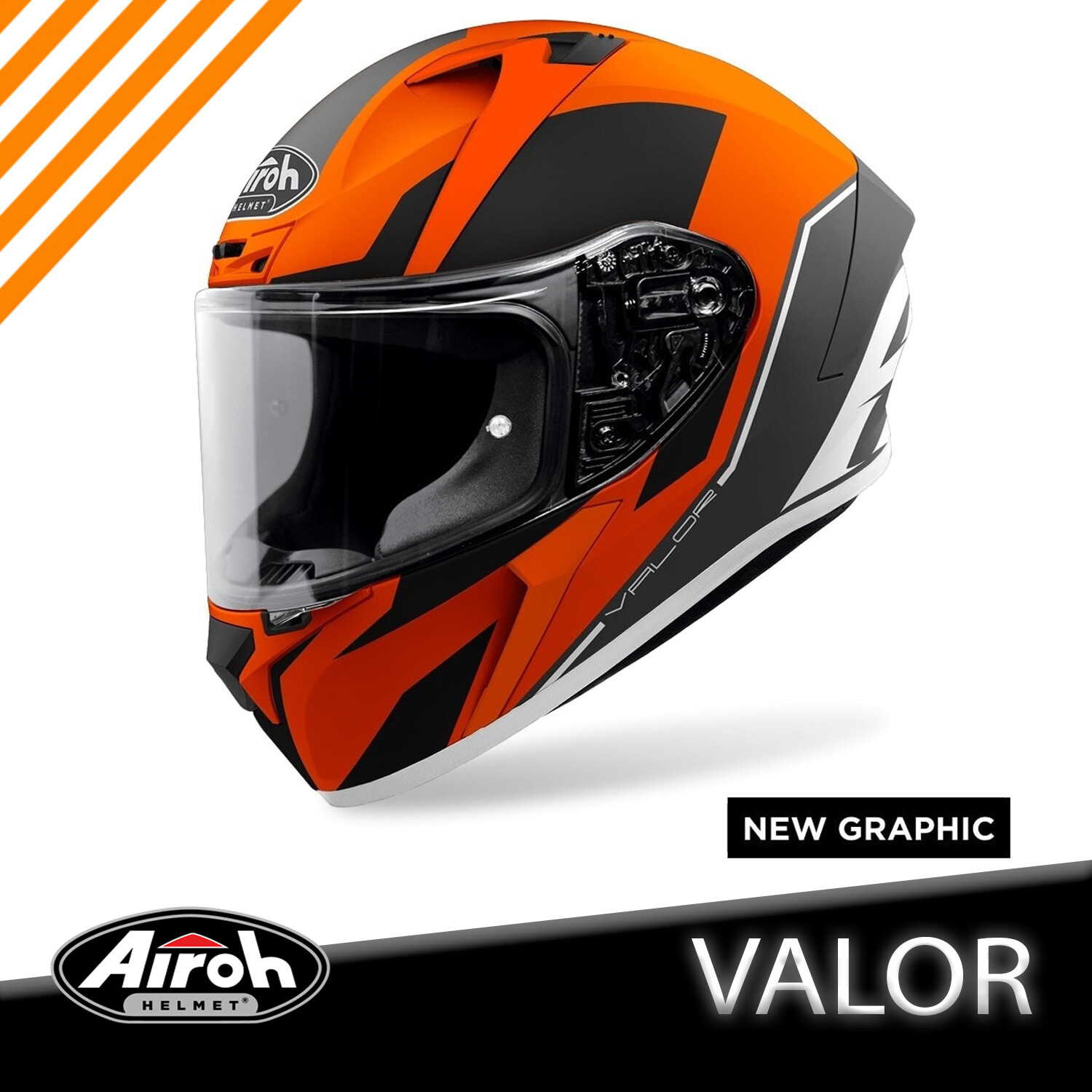 CASCO INTEGRALE DA MOTO SCOOTER AIROH VALOR ARANCIONE KTM OMOLOGATO TAGLIA S M L
